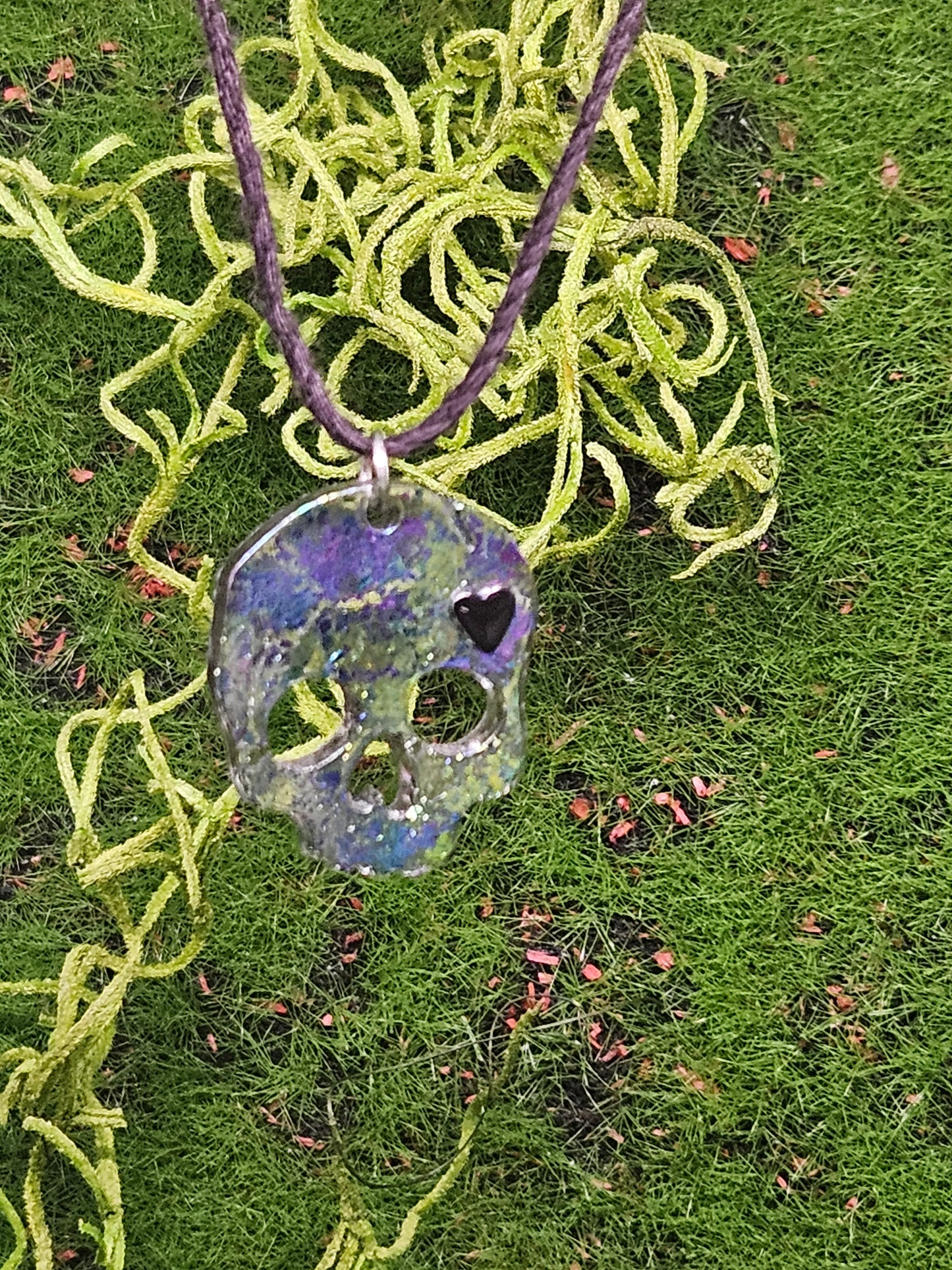 Skull with Heart Necklace