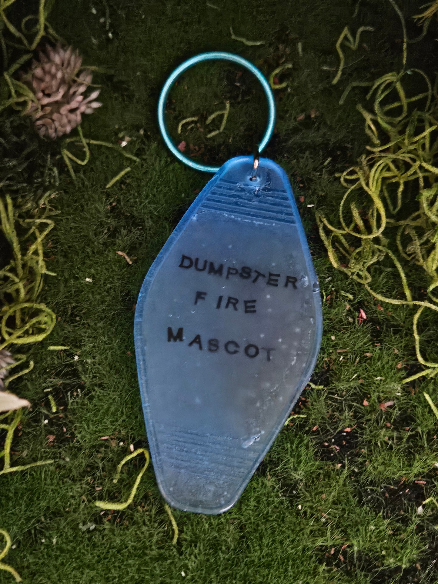 Dumpster Fire Mascot Keychain