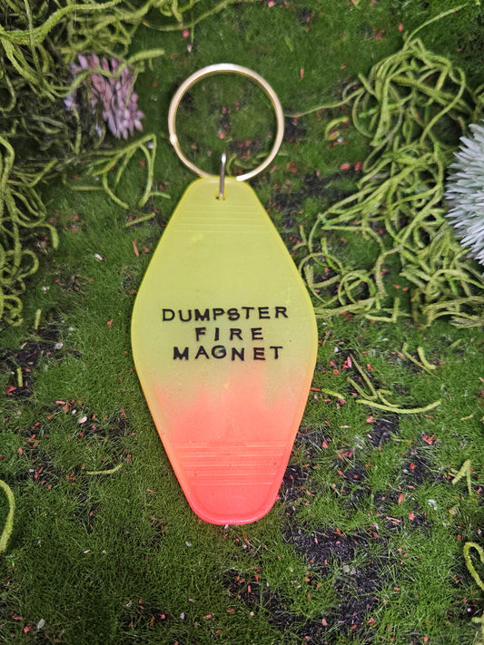 Dumpster Fire Magnet Keychain