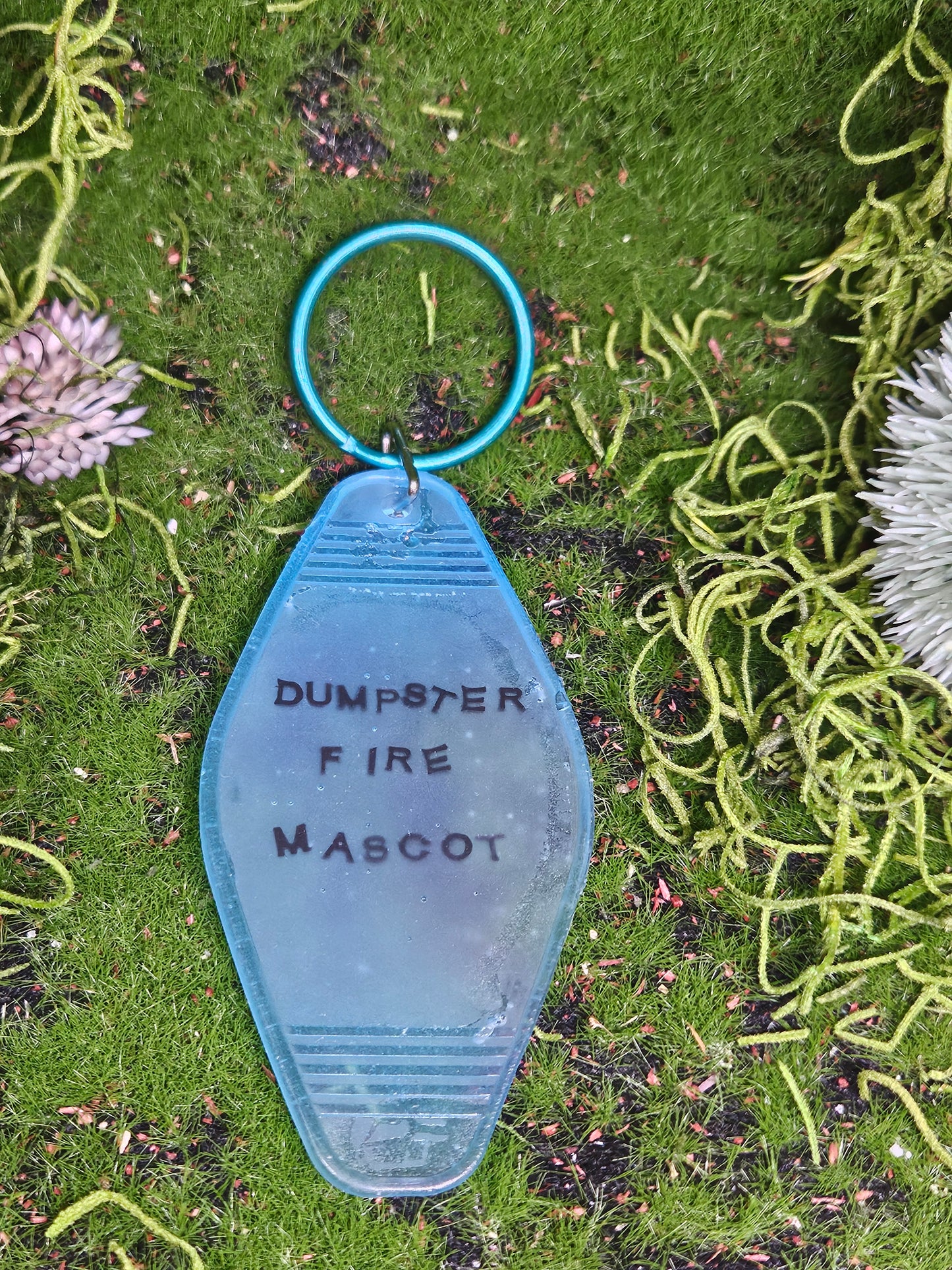 Dumpster Fire Mascot Keychain