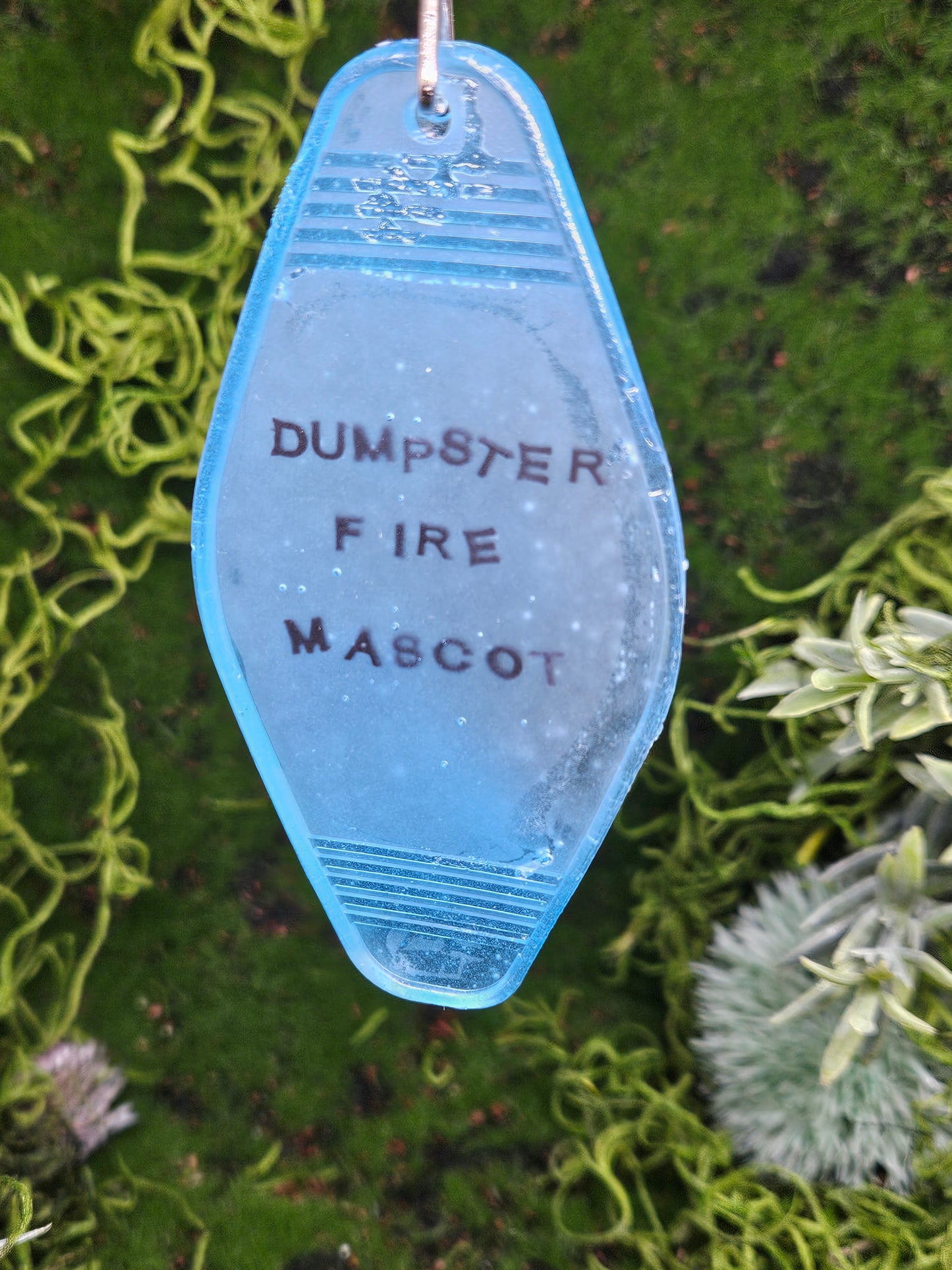 Dumpster Fire Mascot Keychain