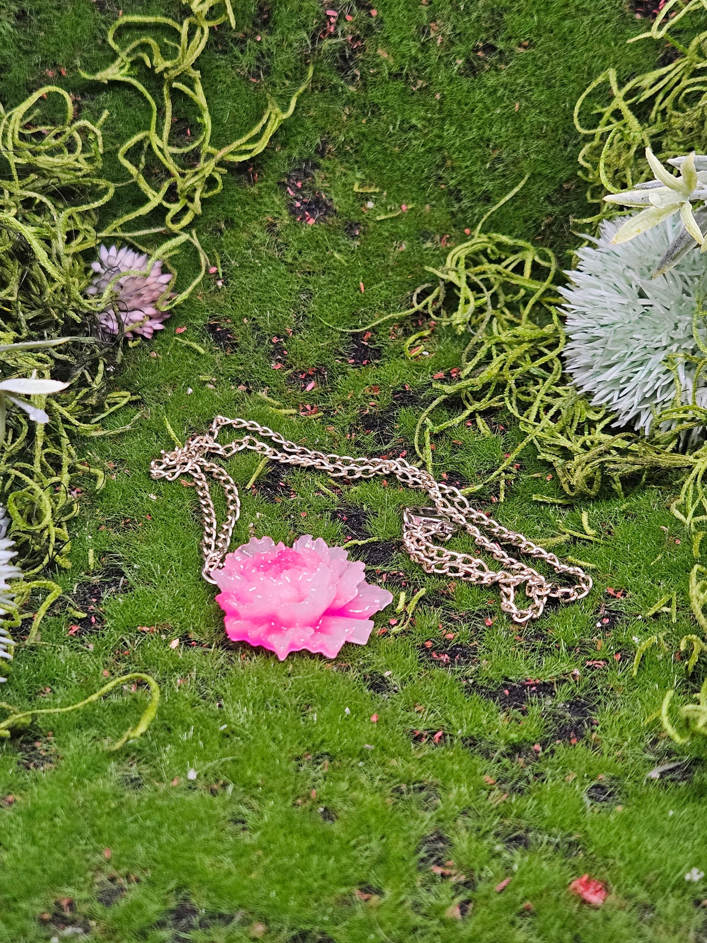 Glow in the Dark Carnation Necklace