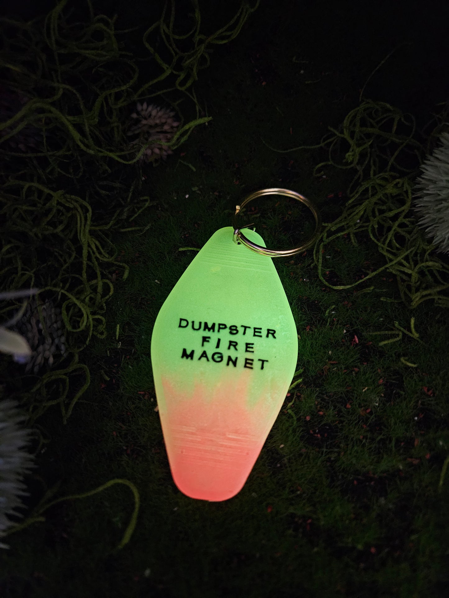 Dumpster Fire Magnet Keychain