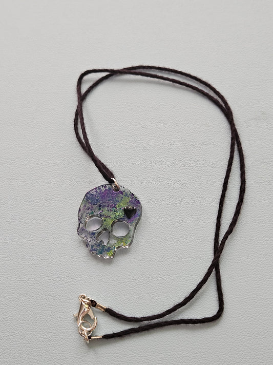 Skull with Heart Necklace