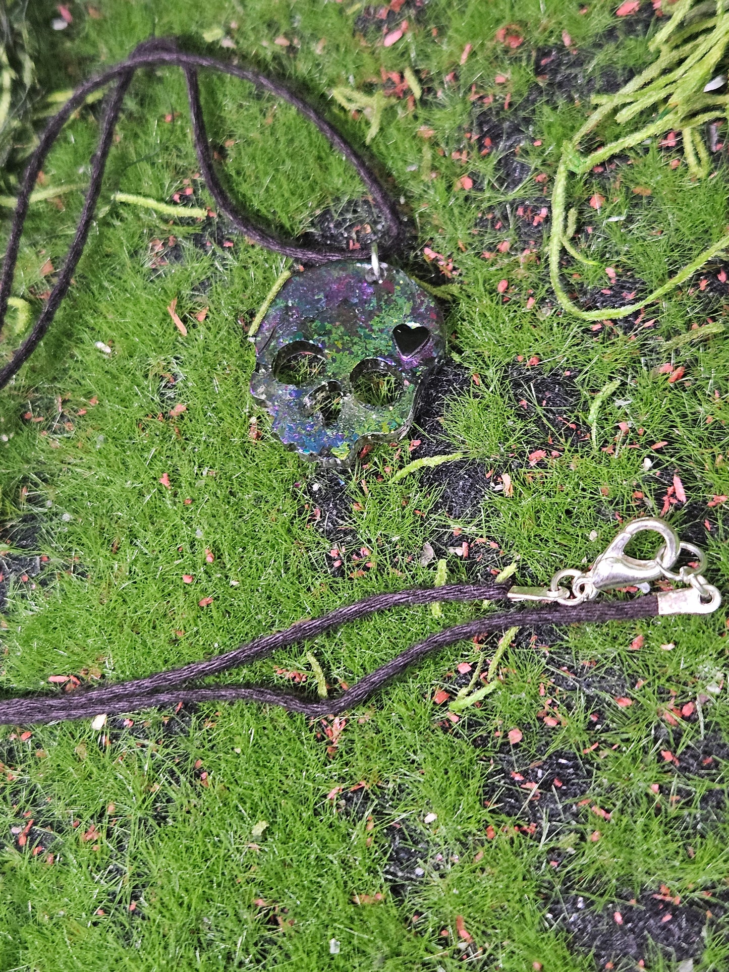 Skull with Heart Necklace
