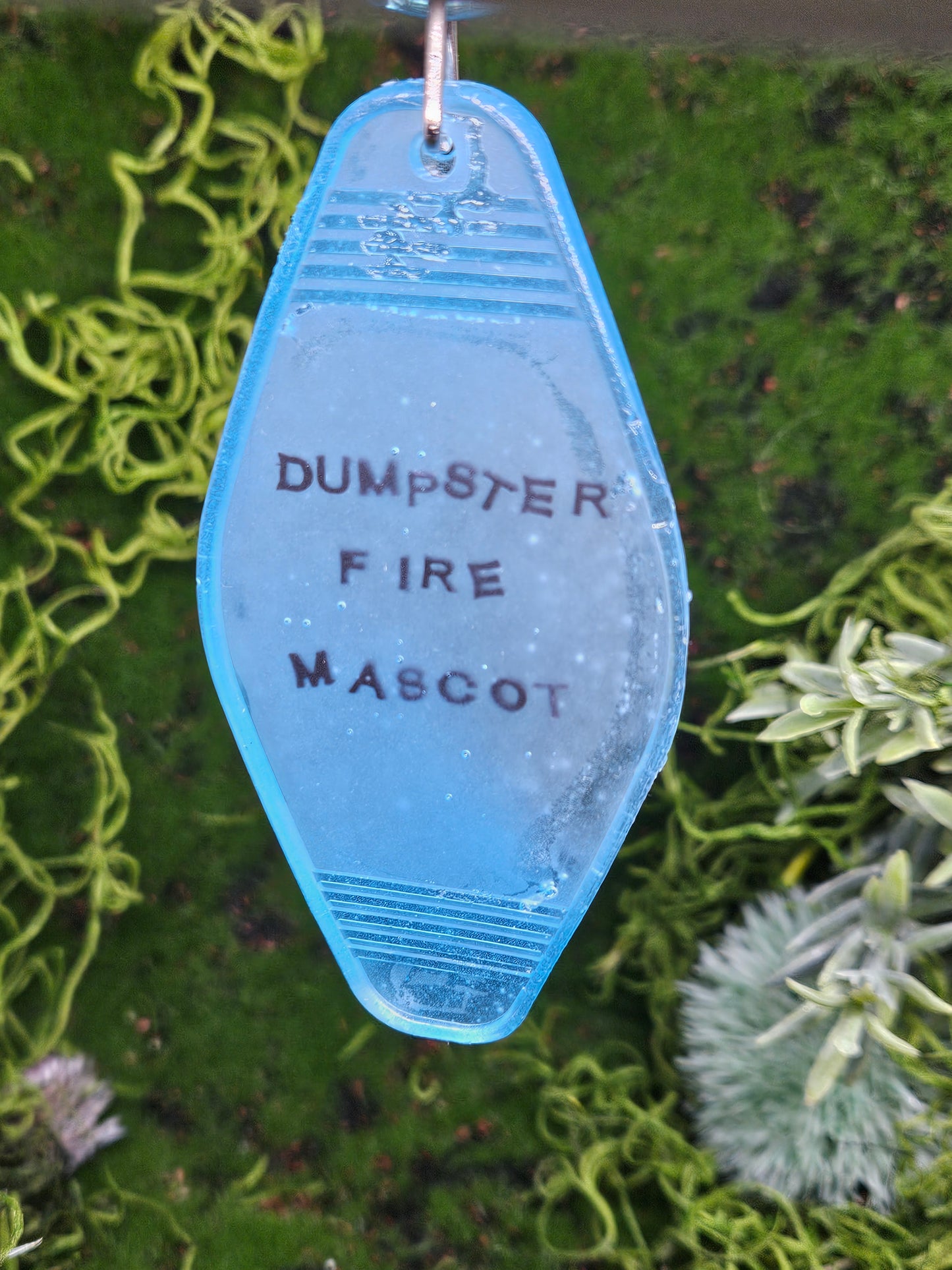 Dumpster Fire Mascot Keychain