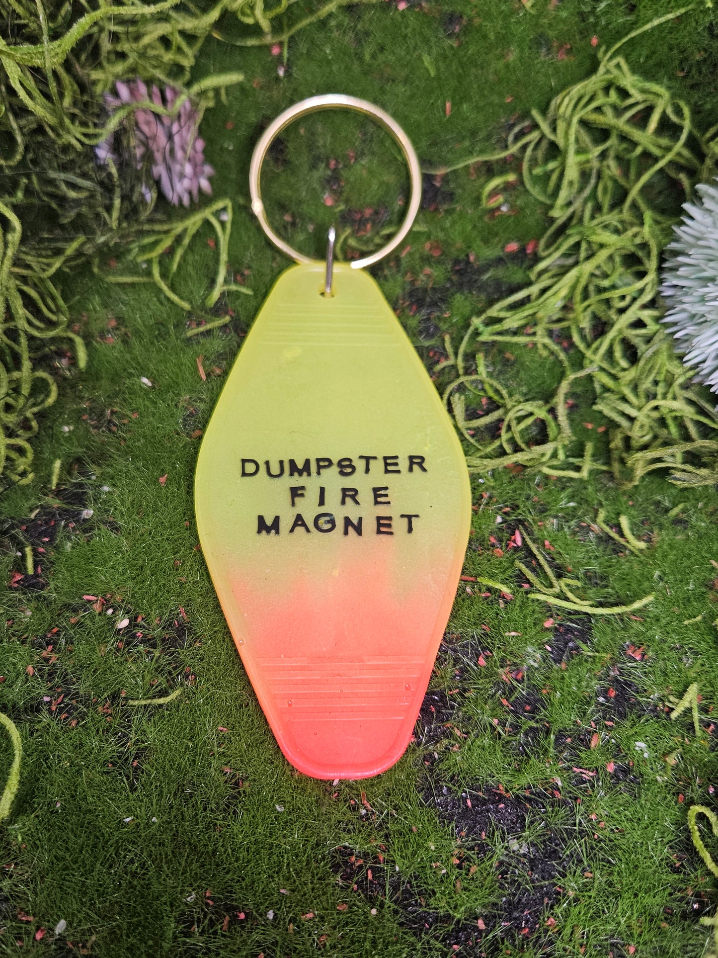 Dumpster Fire Magnet Keychain