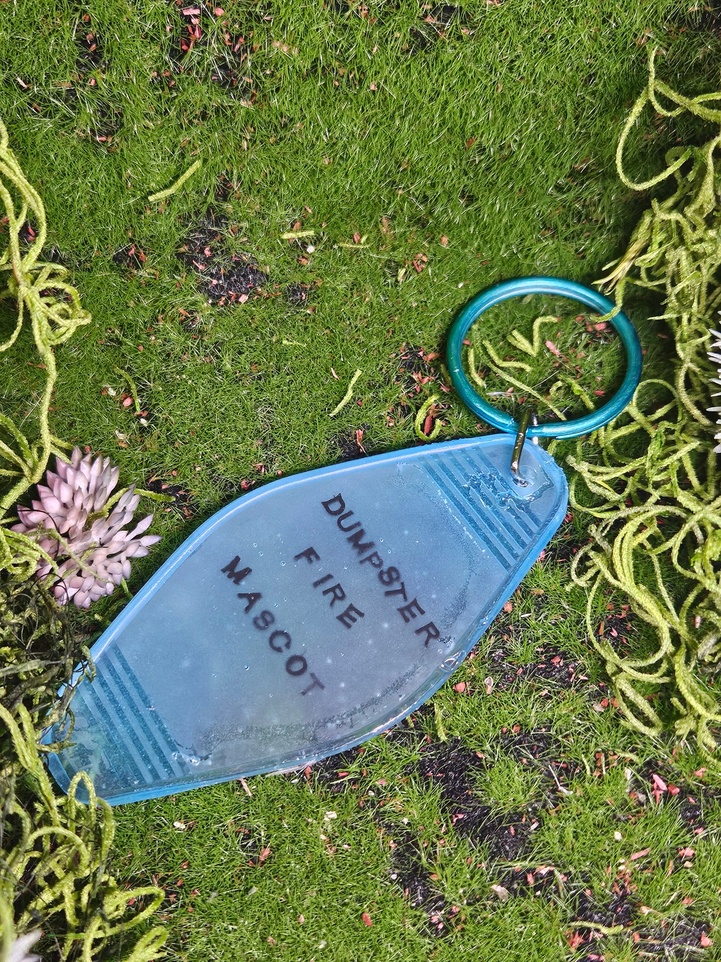 Dumpster Fire Mascot Keychain