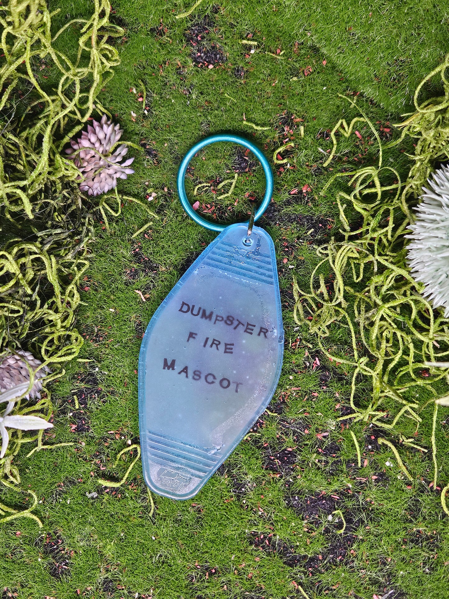 Dumpster Fire Mascot Keychain