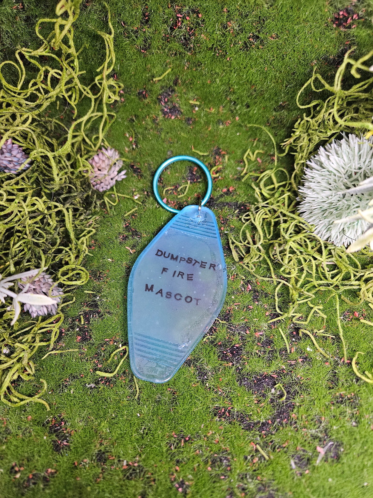 Dumpster Fire Mascot Keychain